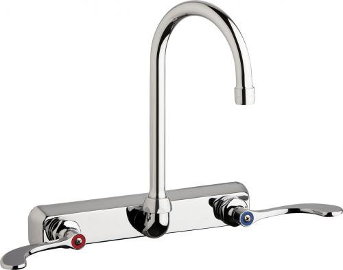 Chicago Faucets W8W-GN2AE35-317AB Wall-Mounted Manual Faucet with 8" Centers