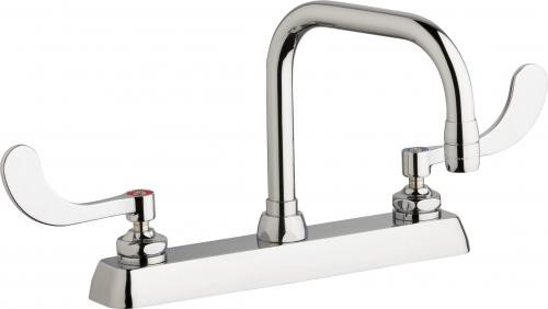 Chicago Faucets W8D-DB6AE35-317AB Deck-Mounted Manual Faucet with 8" Centers
