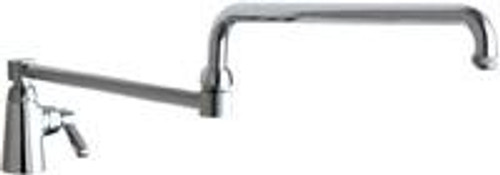 Chicago Faucets 350-DJ26ABCP 10" W Polished Chrome Double Joint Single Hole Deck Mounted Manual Faucet