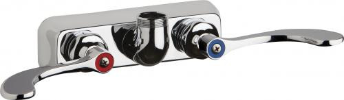 Chicago Faucets W4W-LES317AB Wall-Mounted Manual Faucet with 4" Centers