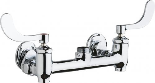 Chicago Faucets 640-LES317YAB Wall-Mounted Manual Faucet with Adjustable Centers