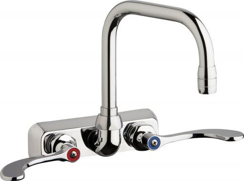 Chicago Faucets W4W-DB6AE35-317AB Wall-Mounted Manual Faucet with 4" Centers