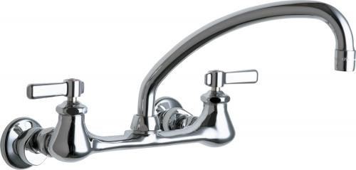 Chicago Faucets 540-LDL9E35ABCP 6.31" W Polished Chrome Swing Wall Mounted Manual Faucet with Adjustable Centers