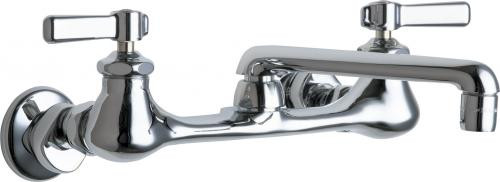 Chicago Faucets 540-LDXKABCP 6.31" W Polished Chrome Swing Wall Mounted Manual Faucet with Adjustable Centers