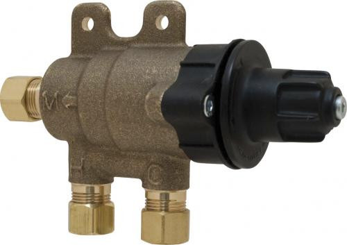 Chicago Faucets 131-ABNF 4.625" W Rough Brass Thermostatic Mixing Valve for Single or Multiple Faucet Installations
