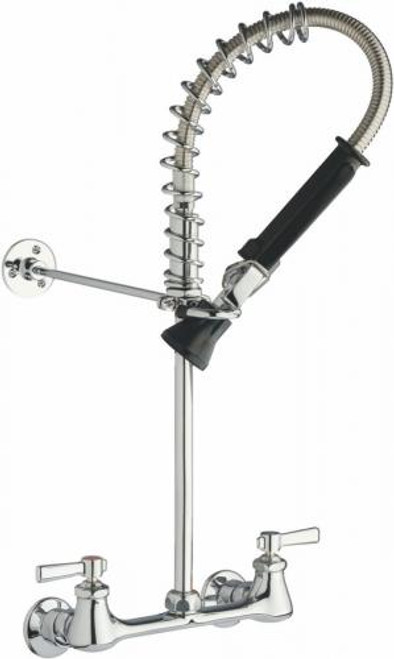 Chicago Faucets 523-369ABCP 3.81" W Ceramic Valve Mini Pre-Rinse Fitting with 8" Adjustable Centers