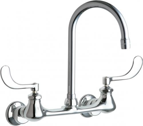 Chicago Faucets 631-GN2AE3ABCP Wall-Mounted Manual Faucet with Adjustable Centers