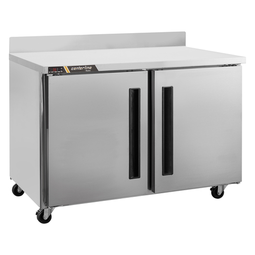 Traulsen CLUC-48R-SD-WTRR 48.25" W Stainless Steel Centerline Compact Undercounter Refrigerator with Work Top - 115 Volts