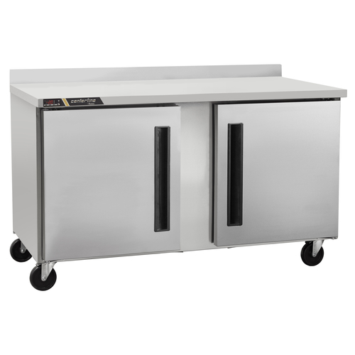 Traulsen CLUC-60R-SD-WTLL 60.25" W Stainless Steel Centerline Compact Undercounter Refrigerator with Work Top - 115 Volts