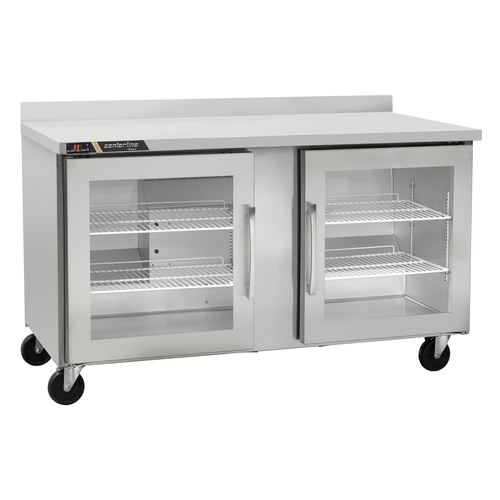 Traulsen CLUC-60R-GD-WTLL 60.25" W Stainless Steel Centerline Compact Undercounter Refrigerator with Work Top - 115 Volts