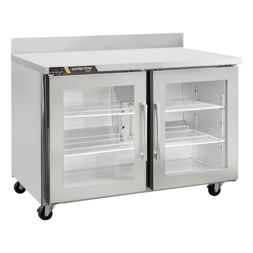 Traulsen CLUC-36R-GD-WTLL 36.25" W Stainless Steel Centerline Compact Undercounter Refrigerator with Work Top - 115 Volts