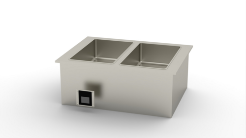 Duke WWG2-SB 2 Full Size Pans Stainless Steel Electric Insulated Waterless Hot Food Well Drop-In Unit - 240 Volts