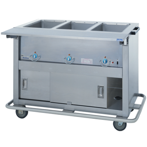 Duke EP-4-CBPG 60" W Stainless Steel 4 Pan Mobile Enclosed Shelf Base Thurmaduke Steamtable