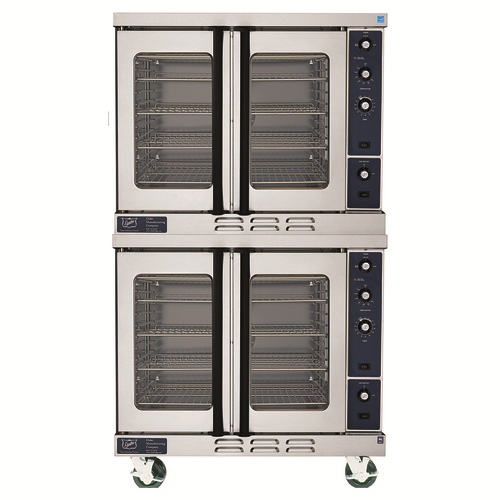 Duke 613Q-G2XX-LP Stainless Steel Liquid Propane Double-Deck Standard Convection Oven - 120 Volts