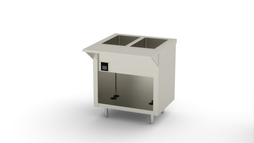 Duke EW-2-CBSS 32" W Stainless Steel 2 Pan Stationary Open Storage Base Thurmaduke Ganged Waterless Well Unit