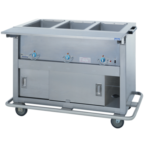 Duke EP-3-CBSS 46" W Stainless Steel 3 Pan Mobile Enclosed Shelf Base Thurmaduke Steamtable