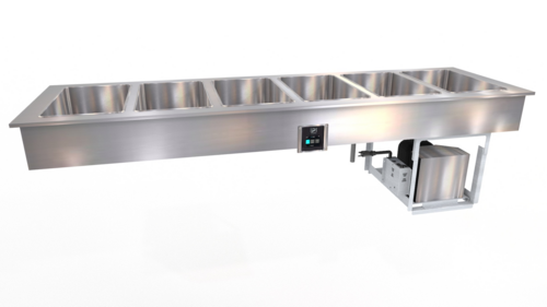 Duke FCP6-SB 88.81" W x 24" H Stainless Steel Straight Drop-In Flush Mount Cold Pan Unit - 120 Volts