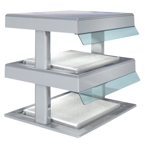 Duke HF91-2-FOL-FOL 93" W Stainless Steel 2-Tier HotFrost Refrigerated Cold Only Shelf Merchandiser - 120 Volts
