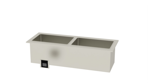 Duke WWG2-SL 2-Pan Stainless Steel Electric Insulated Slimline Waterless Hot Food Well Drop-In Unit