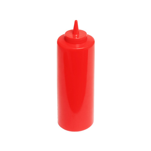 Thunder Group PLTHSB024R 24 Oz. Red Plastic Squeeze Bottle