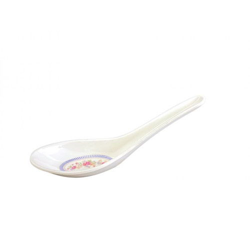 Thunder Group 7003AR 0.75 Oz. Rose Melamine Won Ton Soup Spoon