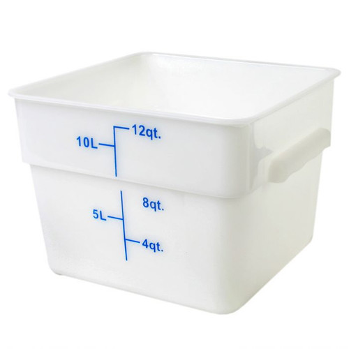 Thunder Group PLSFT012PP 12 Qt. White Polypropylene Square Food Storage Container