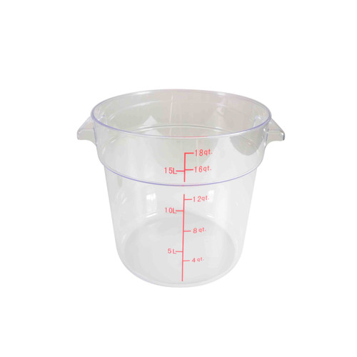 Thunder Group PLRFT318PC 18 Qt. Clear Round Polycarbonate Food Storage Container
