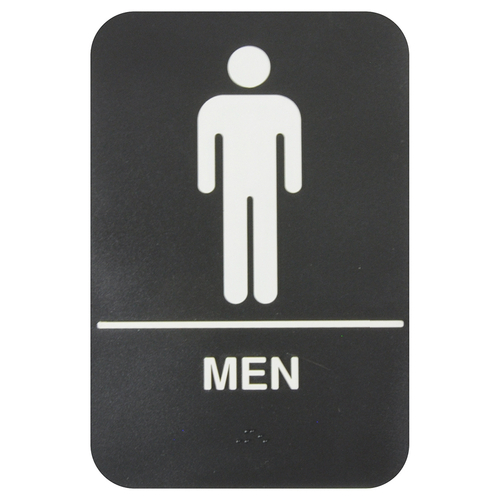 Thunder Group PLIS6952BK 6" W x 9" H "Men" Information Symbol Sign