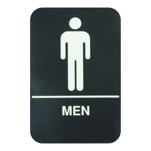 Thunder Group PLIS6952BK 6" W x 9" H "Men" Information Symbol Sign