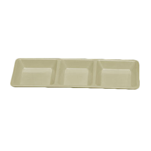 Thunder Group PS5103V Beige Melamine Rectangle Compartment Plate