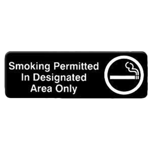 Thunder Group PLIS9327BK 9" x 3" White Information Symbol Sign