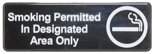 Thunder Group PLIS9327BK 9" x 3" White Information Symbol Sign