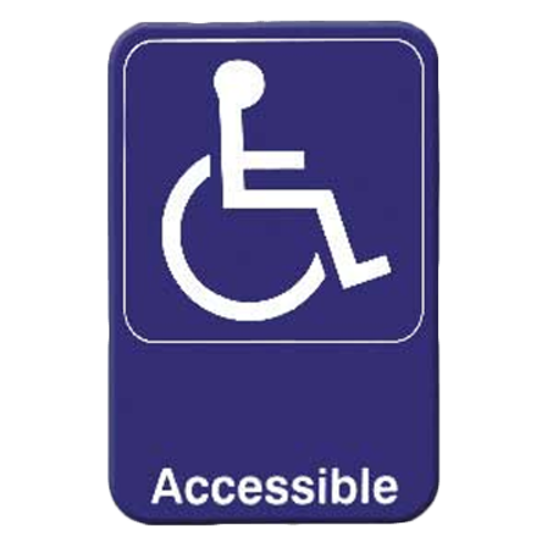 Thunder Group PLIS6911BL 6" x 9" White Information Symbol Sign