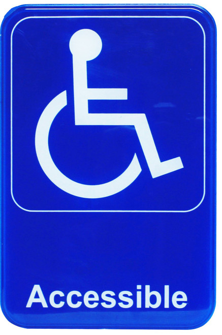 Thunder Group PLIS6911BL 6" x 9" White Information Symbol Sign
