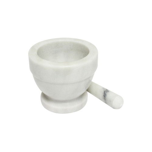 Thunder Group MRGR001 4" Dia. Marble Bowl Style Mortar and Pestle
