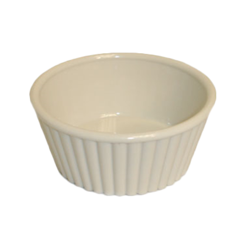 Thunder Group PLRM005W 5 Oz. Bone ABS-Plastic Fluted Ramekin