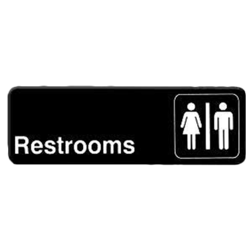 Thunder Group PLIS9315BK 9" x 3" White Information Symbol Sign