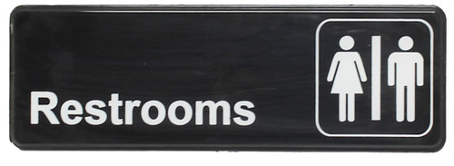 Thunder Group PLIS9315BK 9" x 3" White Information Symbol Sign