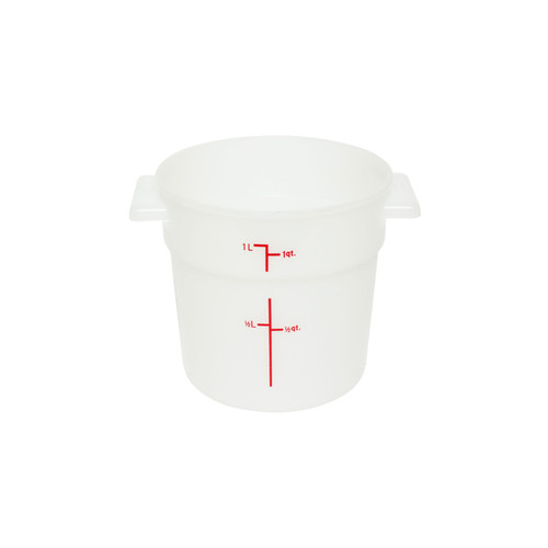 Thunder Group PLRFT301PP 1 Qt. White Polypropylene Round Food Storage Container