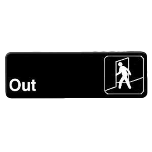 Thunder Group PLIS9308BK 9" x 3" White Information Symbol Sign
