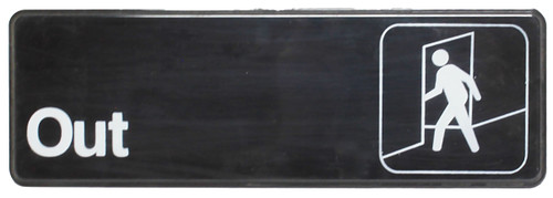 Thunder Group PLIS9308BK 9" x 3" White Information Symbol Sign