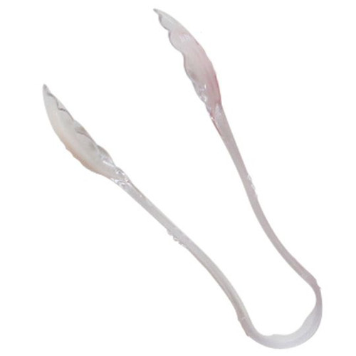 Thunder Group PLSGTG006CL 6" Clear Polycarbonate Scallop Serving Tongs
