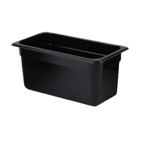 Thunder Group PLPA8136BK Black Polycarbonate 1/3 Size Food Pan