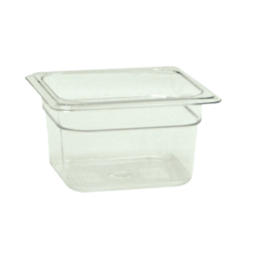 Thunder Group PLPA8164 1/6 Size Clear Polycarbonate 4" Deep Food Pan