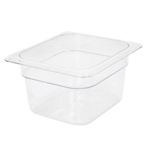 Thunder Group PLPA8164 1/6 Size Clear Polycarbonate 4" Deep Food Pan