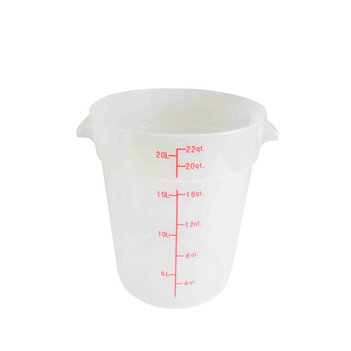 Thunder Group PLRFT322TL 22 Qt. Translucent Polypropylene Round Food Storage Container