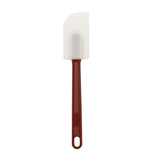 Thunder Group PLSP010HR 10" Long Flat Angled Silicone Blade with Red Plastic Handle Scraper