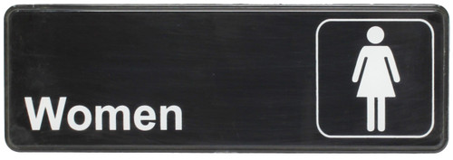 Thunder Group PLIS9314BK 9" x 3" White Information Symbol Sign