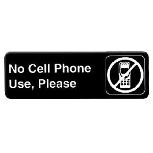 Thunder Group PLIS9332BK 9" x 3" White Information Symbol Sign