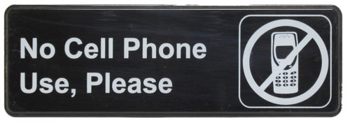 Thunder Group PLIS9332BK 9" x 3" White Information Symbol Sign